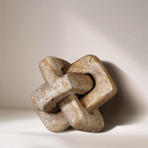 Talia Natural Travertine Decorative Knot, 1 Piece