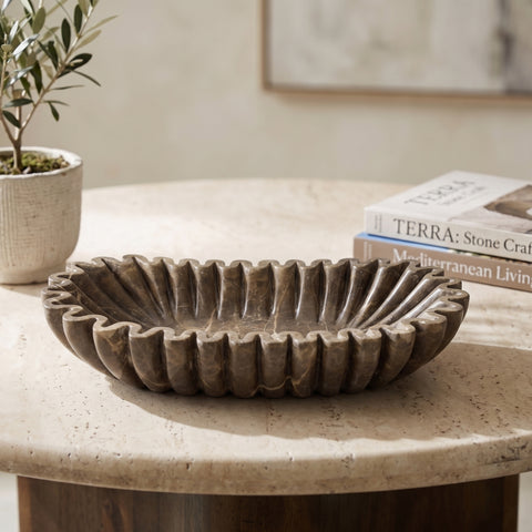 Rowan Brown Genuine Marble Decorative Bowl, 1 Piece