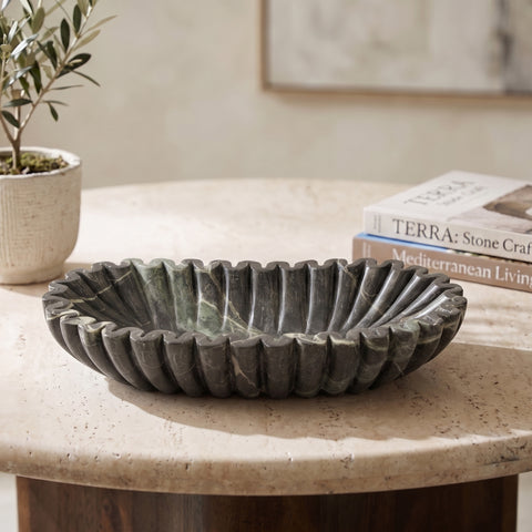 Rowan Green Genuine Marble Decorative Bowl, 1 Piece