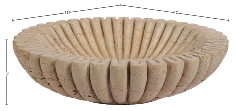 Rowan Travertine Travertine Decorative Bowl, 1 Piece (Style 2)