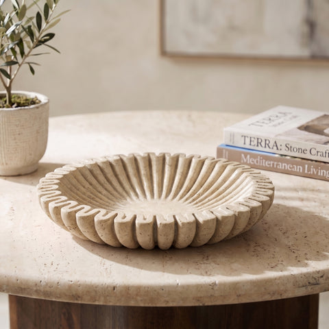 Rowan Travertine Travertine Decorative Bowl, 1 Piece (Style 2)