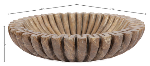 Rowan Brown Genuine Marble Decorative Bowl, 1 Piece (Style 2)