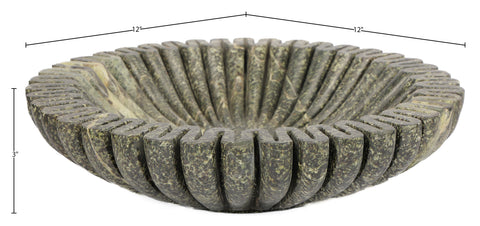Rowan Green Genuine Marble Decorative Bowl, 1 Piece (Style 2)