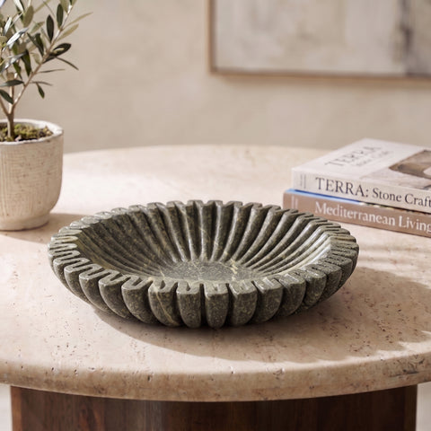 Rowan Green Genuine Marble Decorative Bowl, 1 Piece (Style 2)