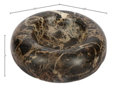 Vale Brown Genuine Marble Decorative Bowl, 1 Piece
