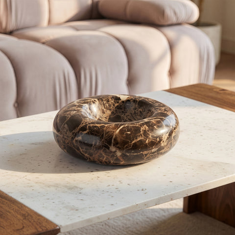 Vale Brown Genuine Marble Decorative Bowl, 1 Piece