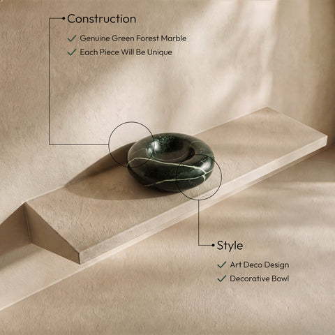 Vale Green Genuine Marble Decorative Bowl, 1 Piece