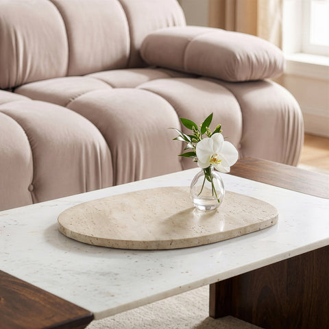 Olive Travertine Travertine Decorative Tray, 1 Piece