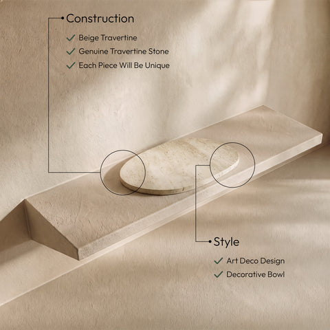 Olive Travertine Travertine Decorative Tray, 1 Piece (Style 2)