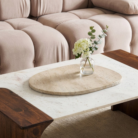 Olive Travertine Travertine Decorative Tray, 1 Piece (Style 2)