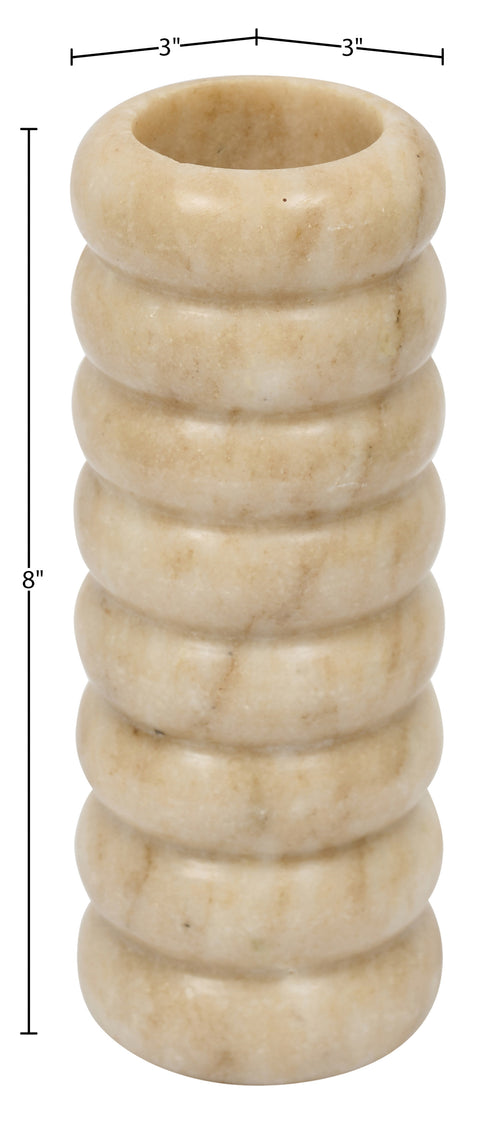 Celine Beige Genuine Marble Vase, 1 Piece
