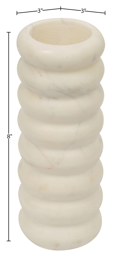 Celine White Genuine Marble Vase, 1 Piece