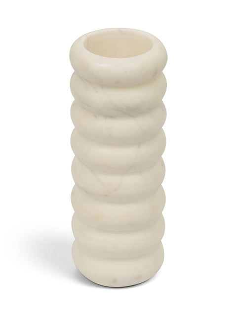 Celine White Genuine Marble Vase, 1 Piece
