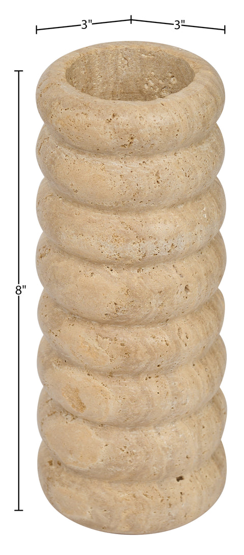 Celine Beige Travertine Vase, 1 Piece