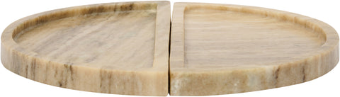 Kellan Beige Genuine Marble Tray, 1 Piece