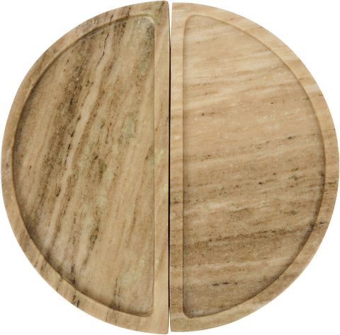 Kellan Beige Genuine Marble Tray, 1 Piece