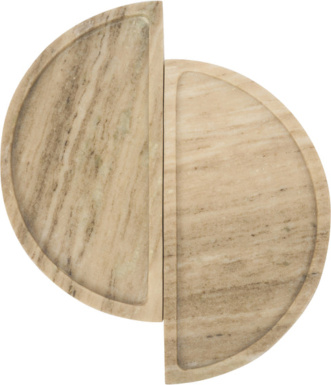 Kellan Beige Genuine Marble Tray, 1 Piece
