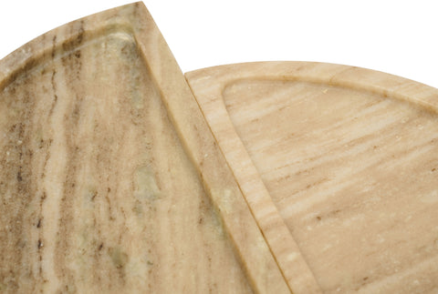 Kellan Beige Genuine Marble Tray, 1 Piece
