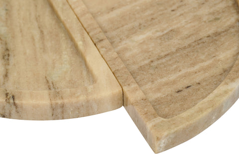 Kellan Beige Genuine Marble Tray, 1 Piece