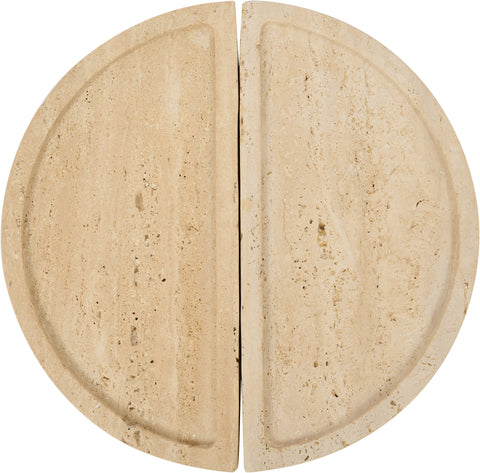 Kellan Beige Travertine Tray, 1 Piece