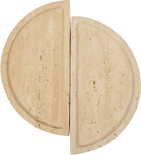 Kellan Beige Travertine Tray, 1 Piece