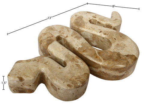 Elara Beige Genuine Marble Tabletop Object, 1 Piece