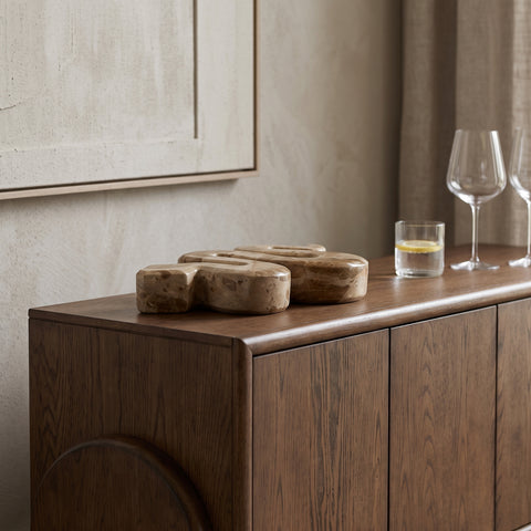 Elara Beige Genuine Marble Tabletop Object, 1 Piece