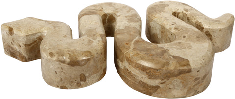Elara Beige Genuine Marble Tabletop Object, 1 Piece