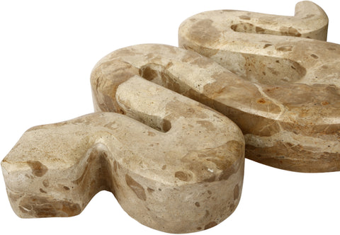 Elara Beige Genuine Marble Tabletop Object, 1 Piece