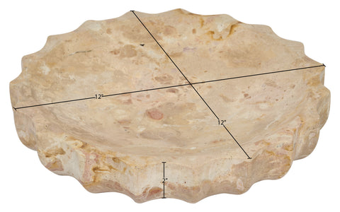 Bellamy Beige Genuine Marble Bowl, 1 Piece