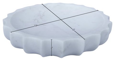 Bellamy White Genuine Marble Bowl, 1 Piece