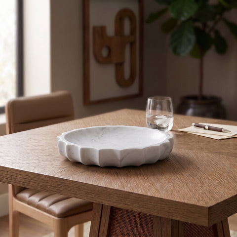 Bellamy White Genuine Marble Bowl, 1 Piece