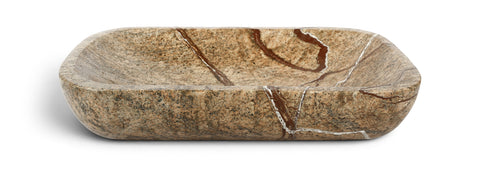Sage Brown Genuine Marble Tray, 1 Piece