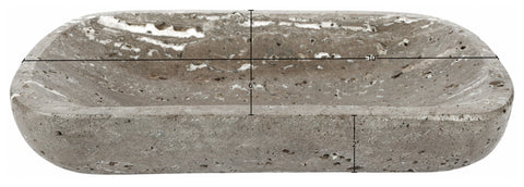 Sage Grey Travertine Tray, 1 Piece