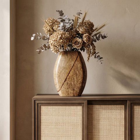 Noelle Brown Genuine Marble Vase, 1 Piece