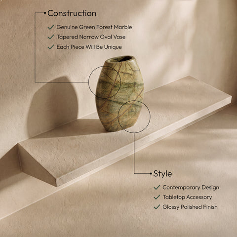 Noelle Green Genuine Marble Vase, 1 Piece