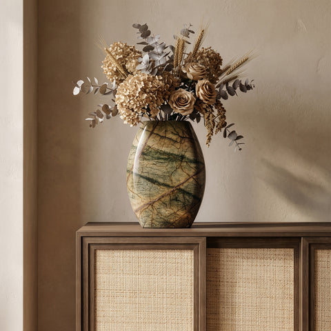Noelle Green Genuine Marble Vase, 1 Piece