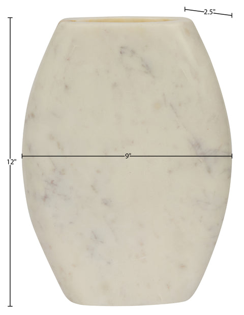 Noelle White Genuine Marble Vase, 1 Piece