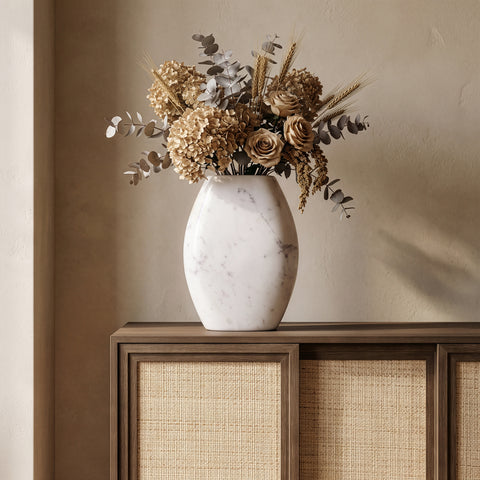 Noelle White Genuine Marble Vase, 1 Piece