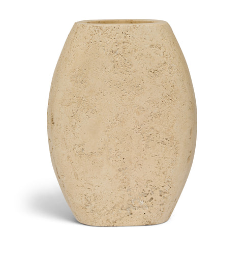 Noelle Beige Travertine Vase, 1 Piece