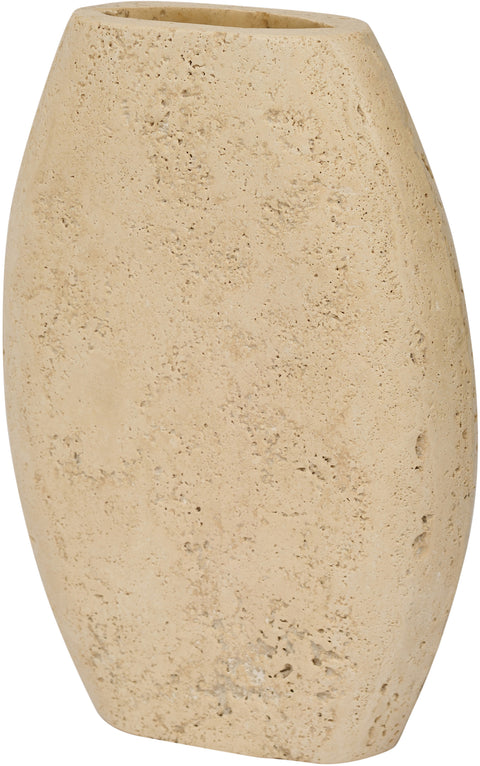 Noelle Beige Travertine Vase, 1 Piece