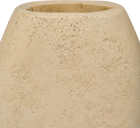 Noelle Beige Travertine Vase, 1 Piece