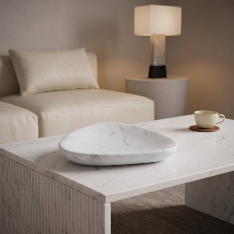 Darcy White Genuine Marble Bowl, 1 Piece