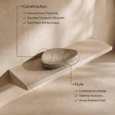 Darcy Grey Travertine Bowl, 1 Piece
