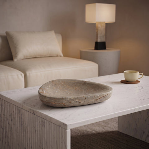 Darcy Grey Travertine Bowl, 1 Piece