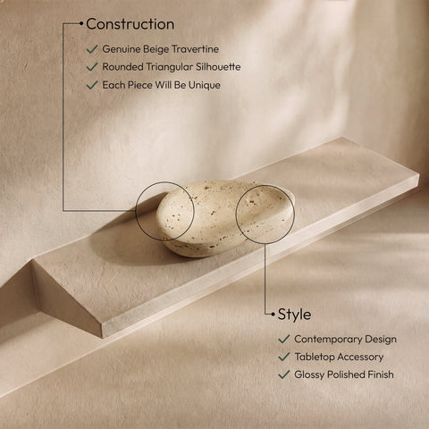 Darcy Beige Travertine Bowl, 1 Piece
