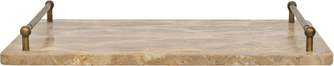 Iris Beige Genuine Marble Tray, 1 Piece
