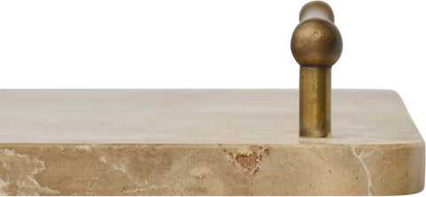 Iris Beige Genuine Marble Tray, 1 Piece