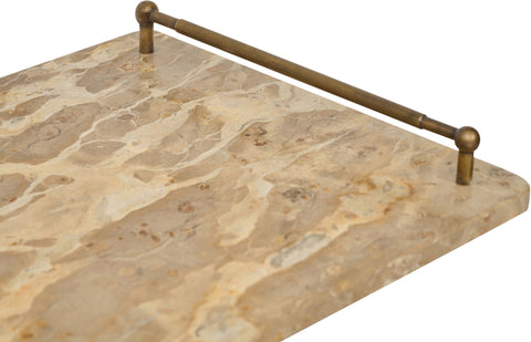 Iris Beige Genuine Marble Tray, 1 Piece