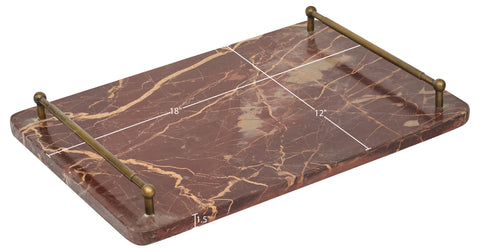 Iris Cherry Genuine Marble Tray, 1 Piece